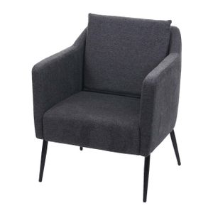 Lounge armchair HWC-H93a, Křeslo Cocktail armchair Relax armchair  Fabric/Textile dark grey