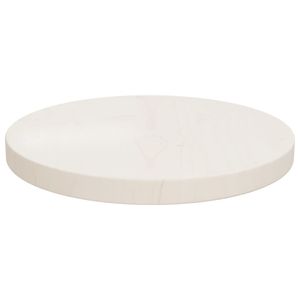 vidaXL Tischplatte Weiß Ø30x2,5 cm Massivholz Kiefer