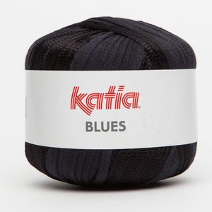 BLUES, BW-Bändchengarn mit Glanz-/Matteffekt von Katia, Farbe SCHWARZ (58), ca. 90m/50g