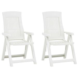 vidaXL Nastavitelné zahradní židle 2 ks. Plastové bílé