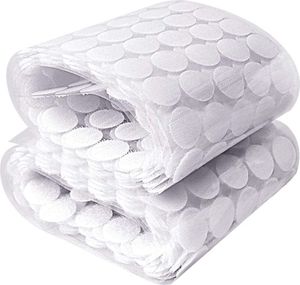 1000 Stück 20mm Klettpunkte Selbstklebend, 500 Paar Self Adhesive Klett Klebepunkte Geeignet für Papier, Kunststoff, Glas, Leder, Metall, Kleidungsstücke (Weiß)