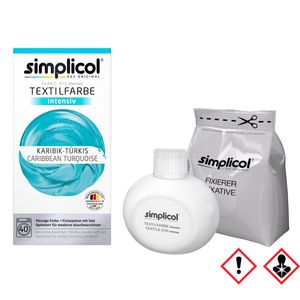 Simplicol Textilfarbe intensiv Karibik-Türkis - Einfaches Färben (1er Pack)