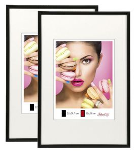 2er 3er 5er Pack Photo Style Set Bilderrahmen Wanddeko Collage Poster Kunststoff Rahmen - Farbe: 2er Pack Schwarz | Format: 40x60