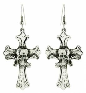 Ohrringe Totenkopf Kreuz Ohrhänger Kreuz Totenköpfe Ohranhänger skulls cross