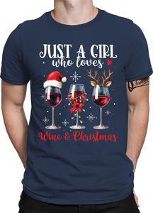 Wein Weinliebhaber - Weihnachten Nikolaus Weihnachtsgeschenk Herren T-Shirt, Navy Blau, L