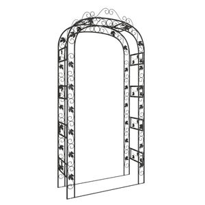 vidaXL Gartenbogen Schwarz 116x45x240 cm Stahl