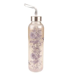 Clayre & Eef Glasflasche 650 ml Glas Rund Blumen