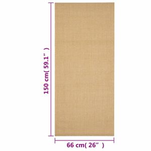 vidaXL Teppich Natur Sisal 66x150 cm
