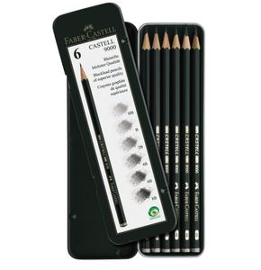 Ołówek FABER-CASTELL CASTELL 9000 6-częściowe metalowe etui