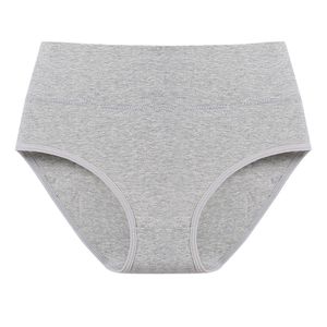 Taillenslip Unterhosen Damen, 5er Pack Stretch Baumwolle Hohe Taille Slips - L（Grau）