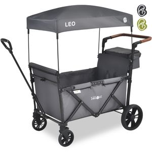 FableKids Bollerwagen LEO X2Lite mit Dach faltbarer Transportwagen in Fossil Grau