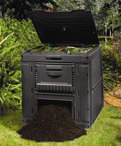 Keter 17186236 Komposter E-Composter 470 L, Kunststoff, schwarz