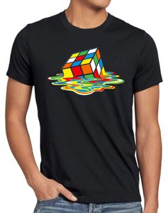style3 Sheldon Zauberwürfel Herren T-Shirt, Größe:4XL, Farbe:Schwarz