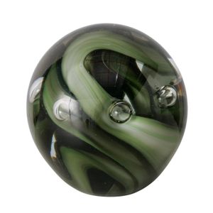 Briefbeschwerer "Emerano" aus Glas in grün in Kugelform, 8 cm - Handarbeit - Glasart - Beschwerer, Glasfigur, Glasskulptur, Glas
