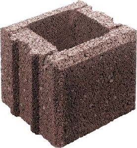 Mauerstein Halbstein Bellamur Rotbraun 25 cm x 25 cm x 20 cm