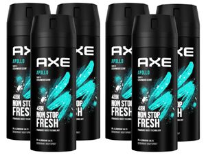AXE Bodyspray Apollo Deospray Deodorant Männerdeo ohne Aluminium 6x150ml Herren Männer Men Deo mit 48 Std. Schutz