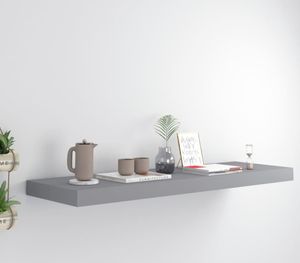 vidaXL Schweberegal Grau 80x23,5x3,8 cm MDF