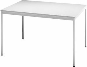 bümö® Besprechungstisch System "V-Serie", Tischplatte 120 x 80 cm in grau, Gestell in grau