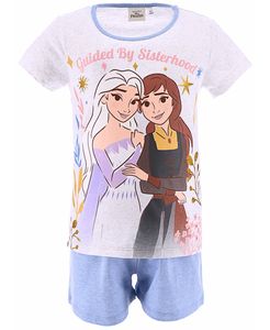 Schlafanzug kurz Disney Frozen Elsa & Anna Hellgrau 116 cm