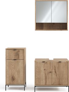 Vicco Badmöbel-Set Eliza, 3 Teile, mit Midischrank, Viking Oak