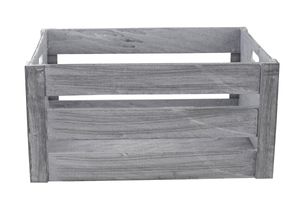 Holz Kiste grau weiß mit Griffen 40 x 30 x 20cm Aufbewahrungsbox Obstkiste Weinkiste Holzkisten