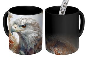 MuchoWow® Magický hrnček Magický orol - Orol - Vták - Kvety - Príroda 350 ml Hrnček na zmenu farby Nápad na darček - Magický hrnček - Foto hrnček - Keramické hrnčeky - Obrázky - Šálka kávy - Hrnček na pitie - Hrnčeky na kávu