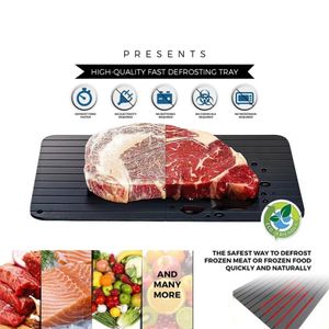 Aluminium Auftauplatte Auftau-Tablett Defrosting Tray Fast Abtauung Tablett für Steak,Tiefkühlkost,Fleisch 23cm*16,5cm*2 mm