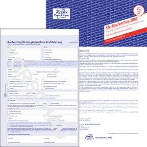Avery Zweckform 2880, Kaufvertrag für ein es Kfz, A4, selbstdurchschreibend, 1-seitig mit Durchschlägen