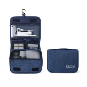 Kulturbeutel für Reisen, hängende Reisetasche, mehrere Fächer zur Organisation persönlicher Gegenstände, Haken zum Aufhängen, Damen,Herren , navy blau