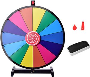 24" Glücksrad Spiel höhenverstellbar, Brettspiele Spielzeuge für Lotteriespiele Glückspiel, Preisrad Wheel of Fortune mit Kompletten Zubehör für Werbung Wortspiele