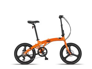 PACTO TWO - skladací bicykel 27 cm hliníkový rám 20 palcové hliníkové kolesá 6 rýchlostných prevodov Shimano dvojitá kotúčová brzda Holland oranžová