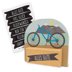 itenga Geldgeschenkverpackung Fahrrad Mountainbike modern mit Stickerbogen