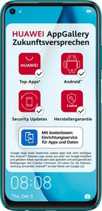 Huawei Smartphone P40 Lite 16,3cm (6,4 Zoll), 6GB RAM, 128GB Speicher, 48MP Kamera, Farbe: Grün