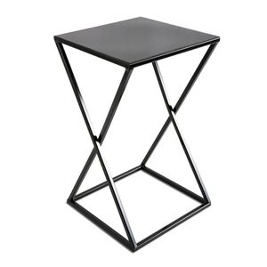 HowHomely Modern Pflanzenständer, Blumenhocker aus Metall Schwarz 40 cm Höhe - Blumenständer für das Haus