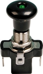 Vypínač s LED diódou - 12/24V - zelený - 10A