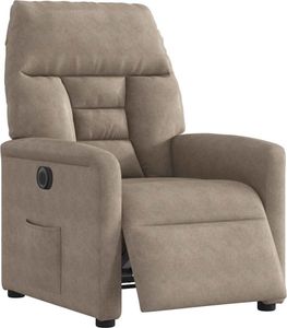 vidaXL Relaxsessel Elektrisch Taupe Mikrofasergewebe