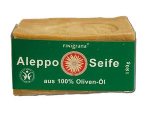 Aleppo Finigrana 2 x 200 g Oliven-Öl Seife 100 % Olivenöl, 1 x 200 g Olivenöl Seife mit 16% Lorbeeröl , Gesamt 600 g