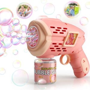 Seifenblasenmaschine für Kinder, Automatisch Seifenblasenpistole mit LED-Licht, Seifenblasen