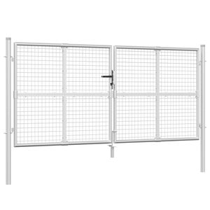 vidaXL Mesh-Gartentor Silbern 300x175 cm Verzinkter Stahl