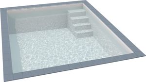 KWAD Styropor Pool Easy mit gerader Treppe rechts 6 x 3 x 1,5 m weiß