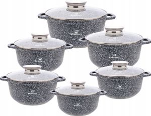 Klönberg 12-teiliges Topfset, antihaftbeschichtet, ideal für alle Herdarten, mit Deckel, schnell aufheizbar, Induktionstöpfe KB3921 GRAU Klönberg 12-teiliges Topfset, antihaftbeschichtet, ideal für alle Herdarten, mit Deckel, schnell aufheizbar, Induktionstöpfe KB3921 GRAU