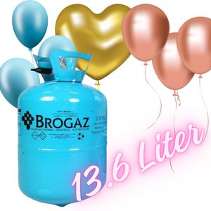 FORTENA Helium Balloon Gas – (13,6L) für ca. 50 Luftballons, Heliumflasche, Folienballons,Latexballons, leicht zu befüllendes Ballongas, ideal für Kindergeburtstage