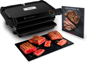 Tefal OptiGrill Elite XL Kontaktgrill, automatische Garzeitanpassung, perfekte Ergebnisse, 16 Programme, digitales Display mit Garstufenanzeige, abnehmbare XL-Platten, Elektrogrill, schwarz, GC760812