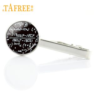 TAFREE Mathematische griechische Symbol Krawattenklammer Bekleidung mathematische Formel Metall Krawattennadel rundes Glas Herren Krawatte Krawattenklammern T726