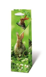 Flaschentüte Hase im Gras 36x10cm - Ostern