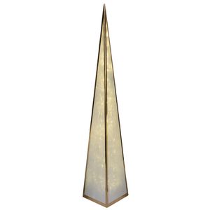 Formano beleuchtbare Deko-Pyramide mit 12 LEDs, 60 cm, mit Drehmotor und Adapter, 1 Stück, aus Metall Gold