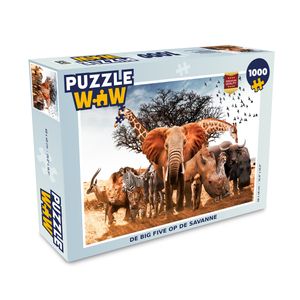 MuchoWow® Puzzle 1000 Teile Tiere - Giraffe - Elefant - Erwachsene - Rätsel