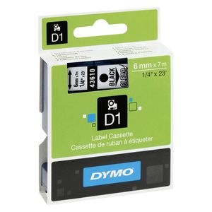 Dymo D1 Schriftband 6 mm x 7 m schwarz auf transparent    43610