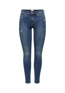 Only Damen Jeans-Hose Skinny OnlWauw Mid-Waist Denim, Farbe:Blau, Größe:XL - Länge 32