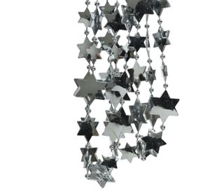 Perlenkette Girlande Lametta Christbaum Deko Schmuck Kette Sterne Sternenkette Steinblau
